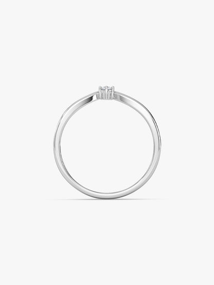 Silver Sparkling V Ring