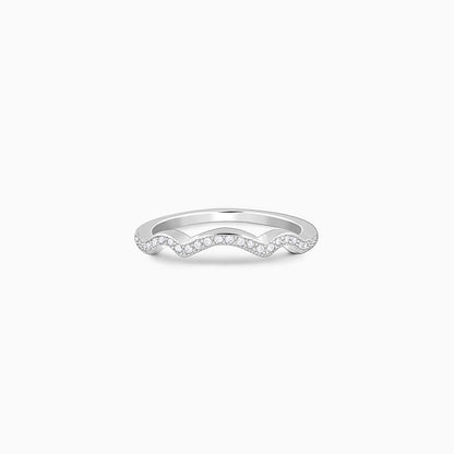 Silver Shinning Wave Ring