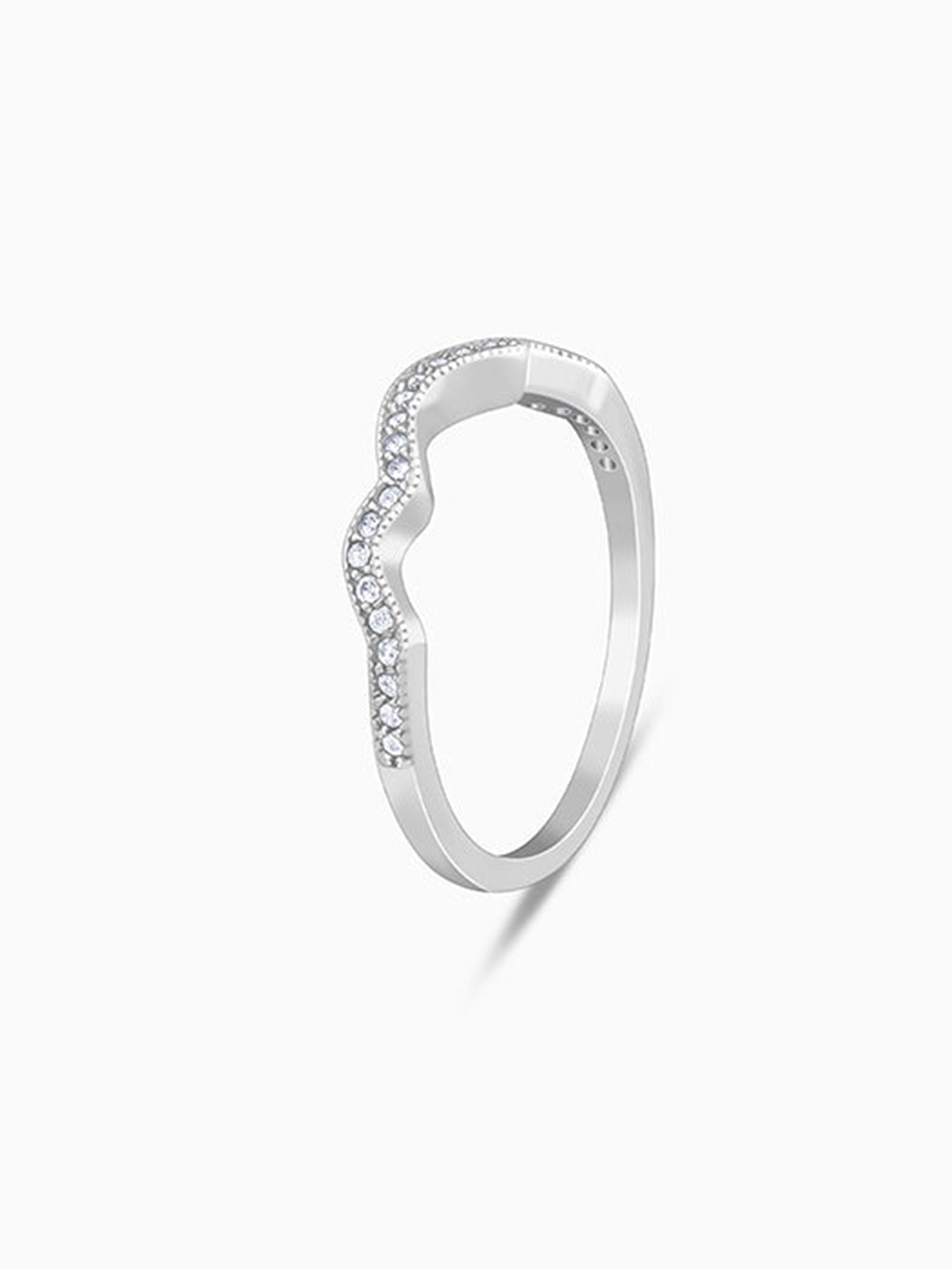 Silver Shinning Wave Ring