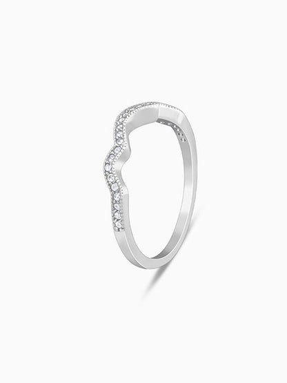 Silver Shinning Wave Ring