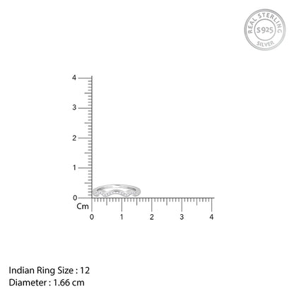 Silver Shinning Wave Ring