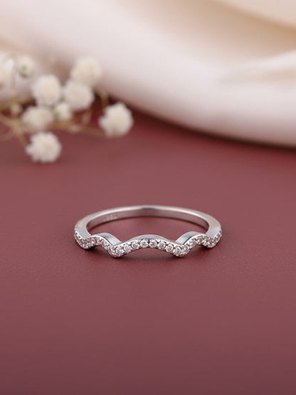 Silver Shinning Wave Ring