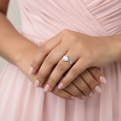 Silver Mesmerising Drop Ring