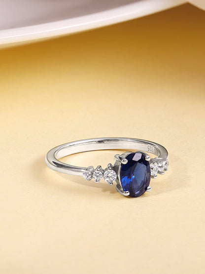 Silver Blue Admiring Ring