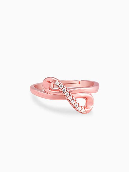 Rose Gold Twist & Turns Zircon Ring