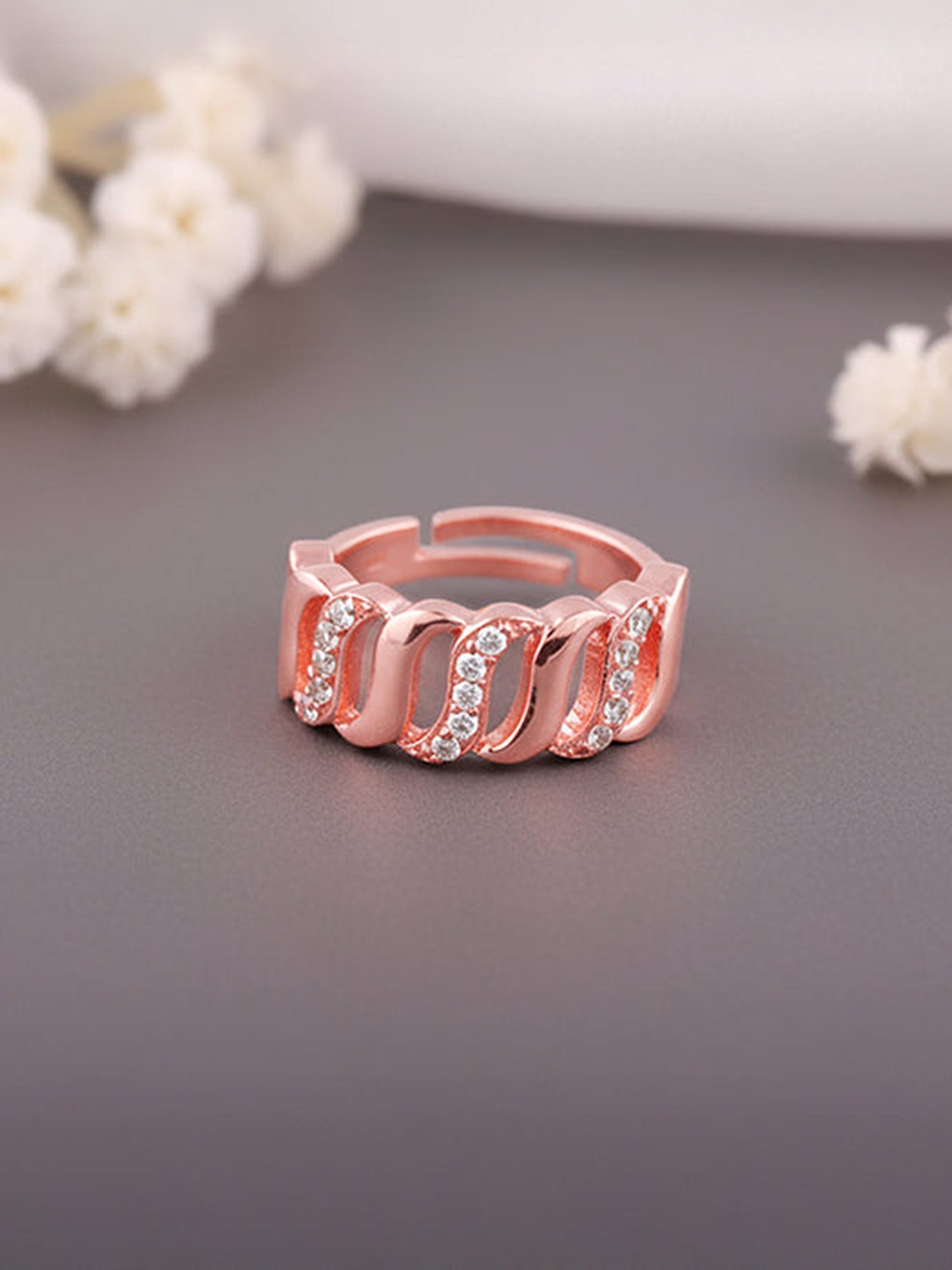 Rose Gold Gracious Wave Ring