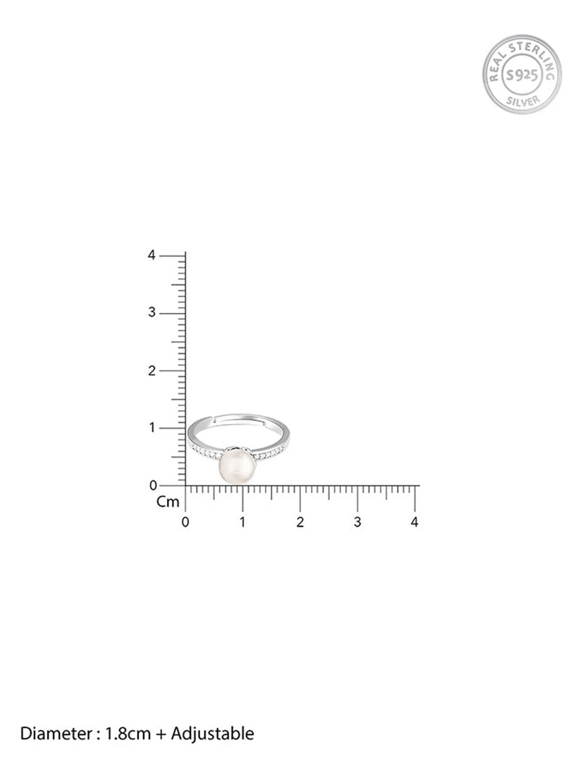 Silver Pearl Flower Ring