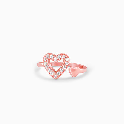 Rose Gold Heart Connection Ring