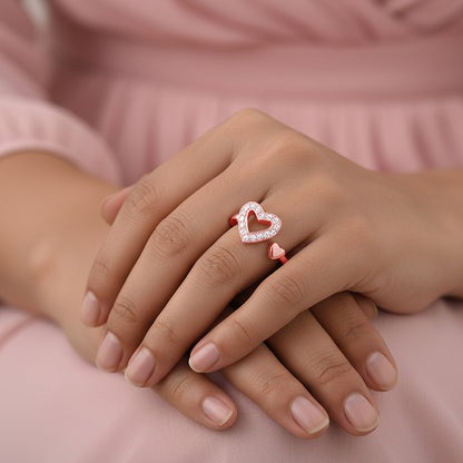 Rose Gold Heart Connection Ring