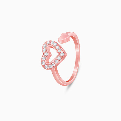 Rose Gold Heart Connection Ring