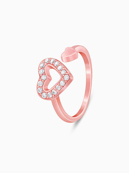 Rose Gold Heart Connection Ring