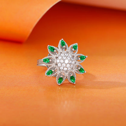 Silver Blossom Blast Ring