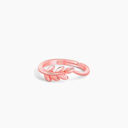 Rose Gold Happy Leaf Ring