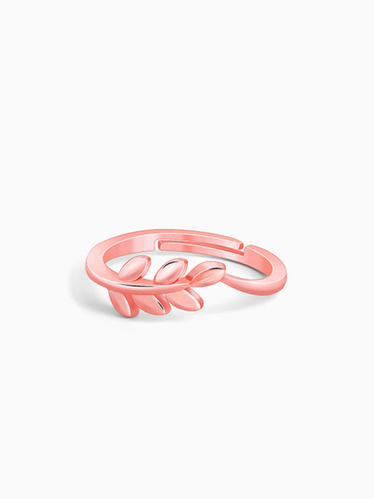 Rose Gold Happy Leaf Ring