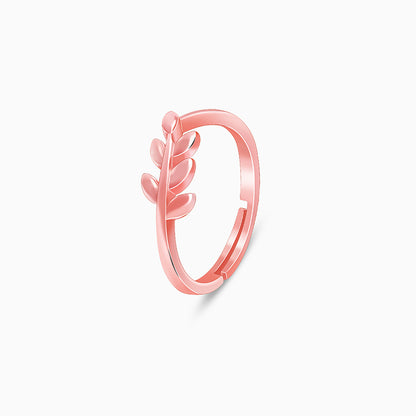 Rose Gold Happy Leaf Ring