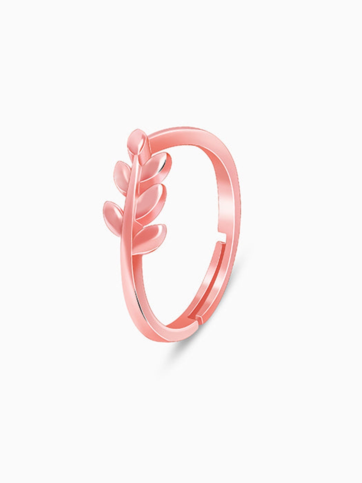 Rose Gold Happy Leaf Ring