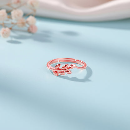 Rose Gold Happy Leaf Ring