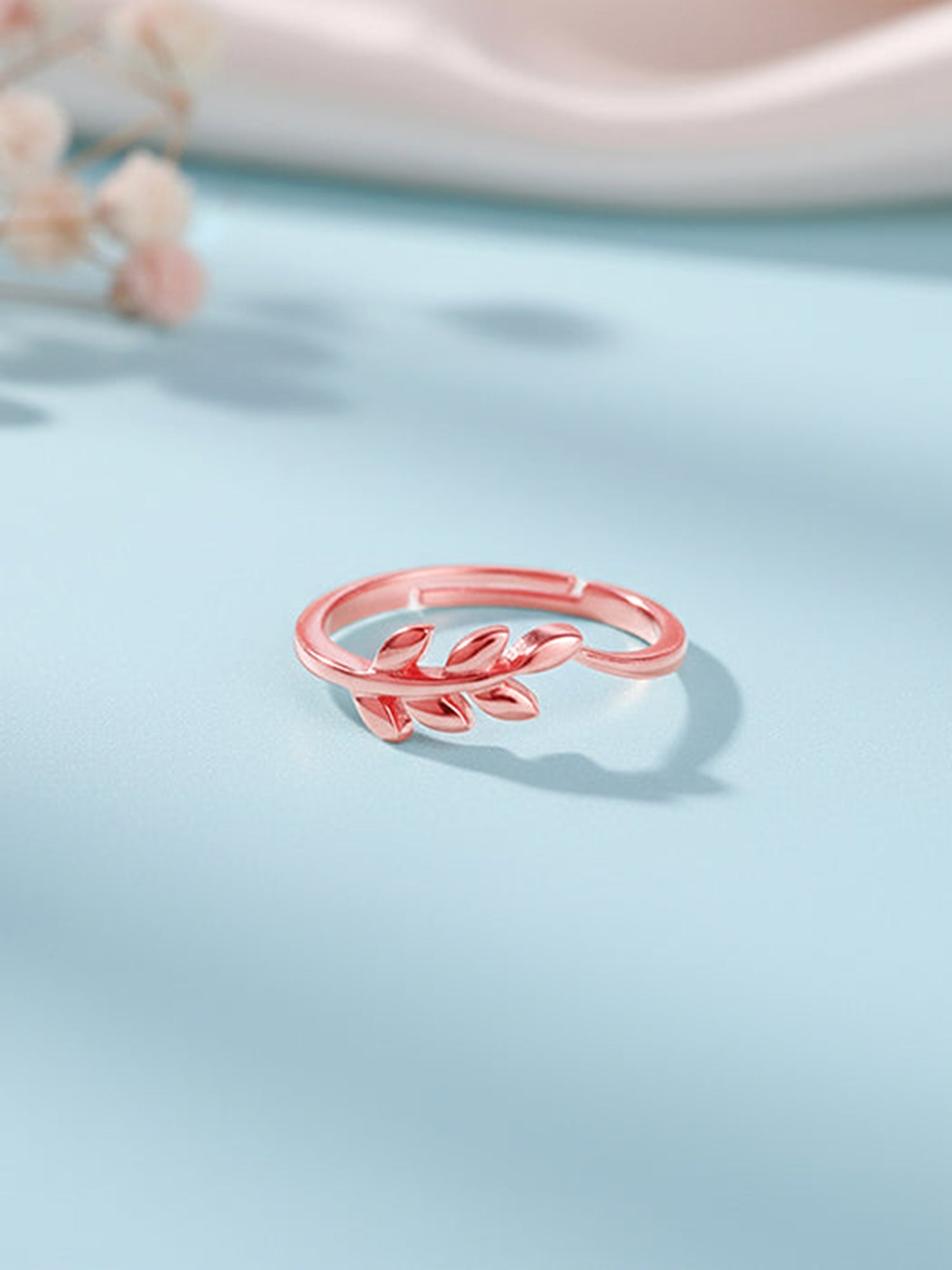 Rose Gold Happy Leaf Ring
