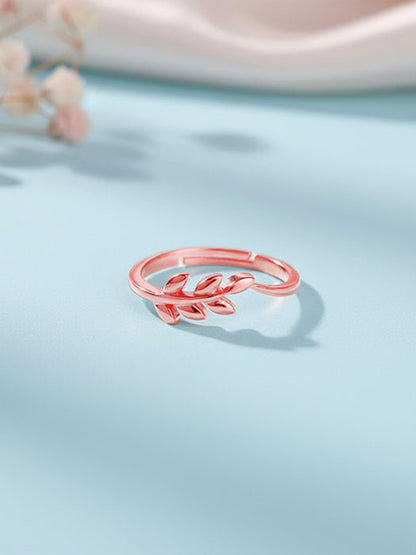 Rose Gold Happy Leaf Ring