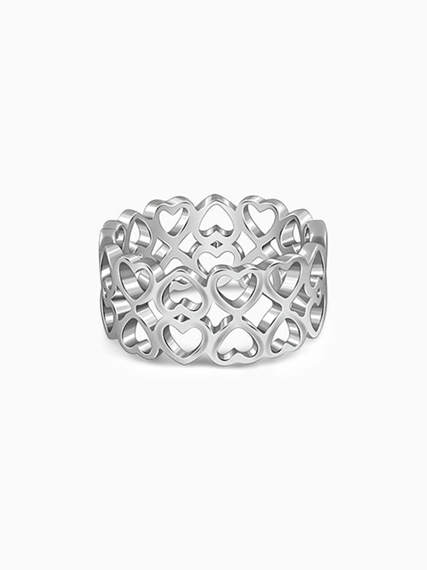 Silver Strong Heart Ring