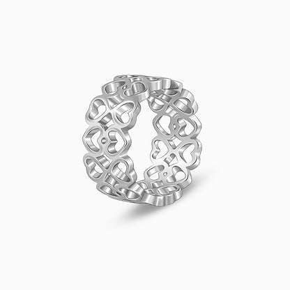 Silver Strong Heart Ring