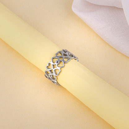 Silver Strong Heart Ring