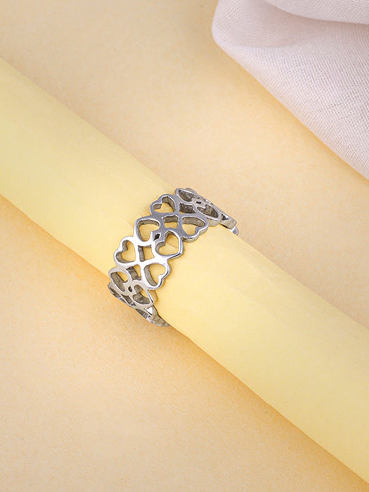 Silver Strong Heart Ring