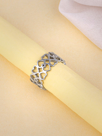 Silver Strong Heart Ring