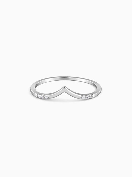 Silver Sleek Chevron Ring