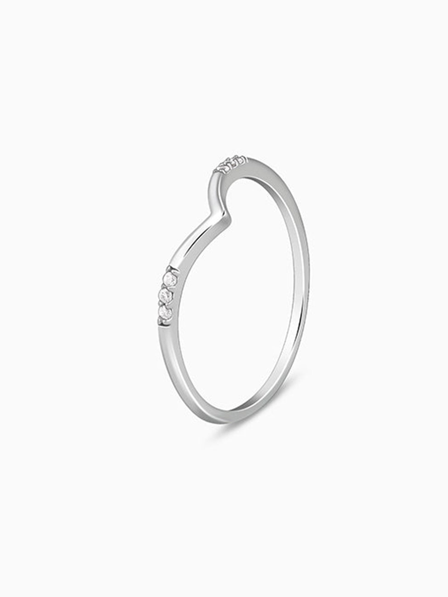 Silver Sleek Chevron Ring