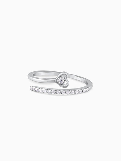 Silver Heartfelt Embrace Ring