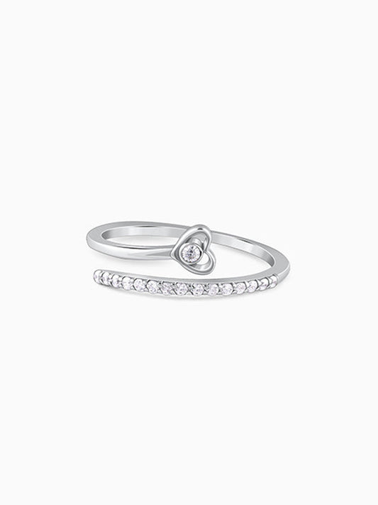 Silver Heartfelt Embrace Ring