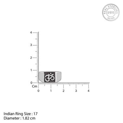 Oxidised Silver Om Ring For Him