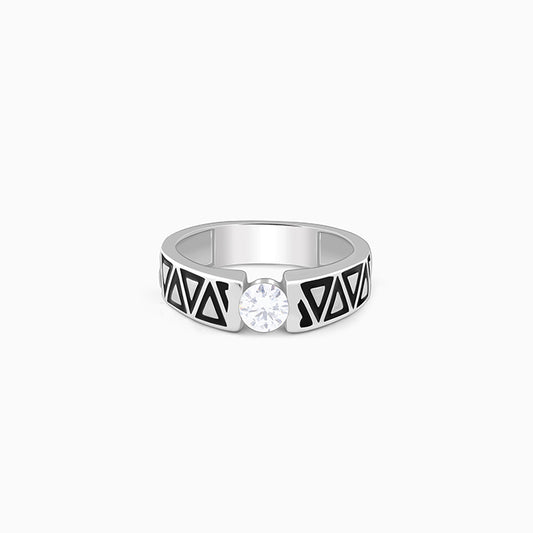 Silver Geometric Majesty Ring For Him