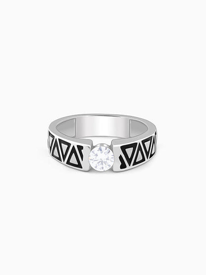 Silver Geometric Majesty Ring For Him