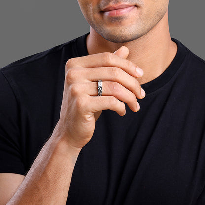 Silver Geometric Majesty Ring For Him