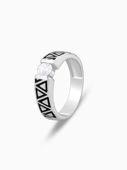Silver Geometric Majesty Ring For Him