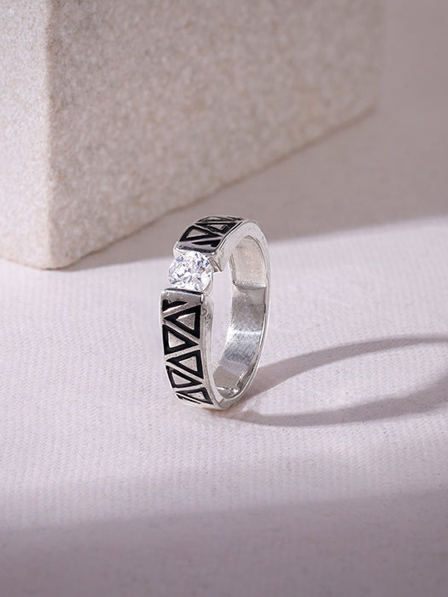 Silver Geometric Majesty Ring For Him