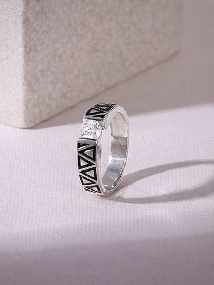 Silver Geometric Majesty Ring For Him