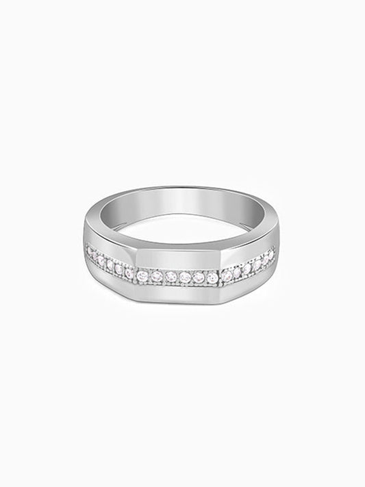 Silver Sleek Brilliance Ring For Him