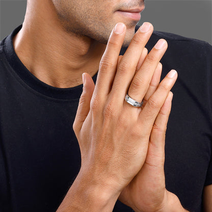 Silver Sleek Brilliance Ring For Him