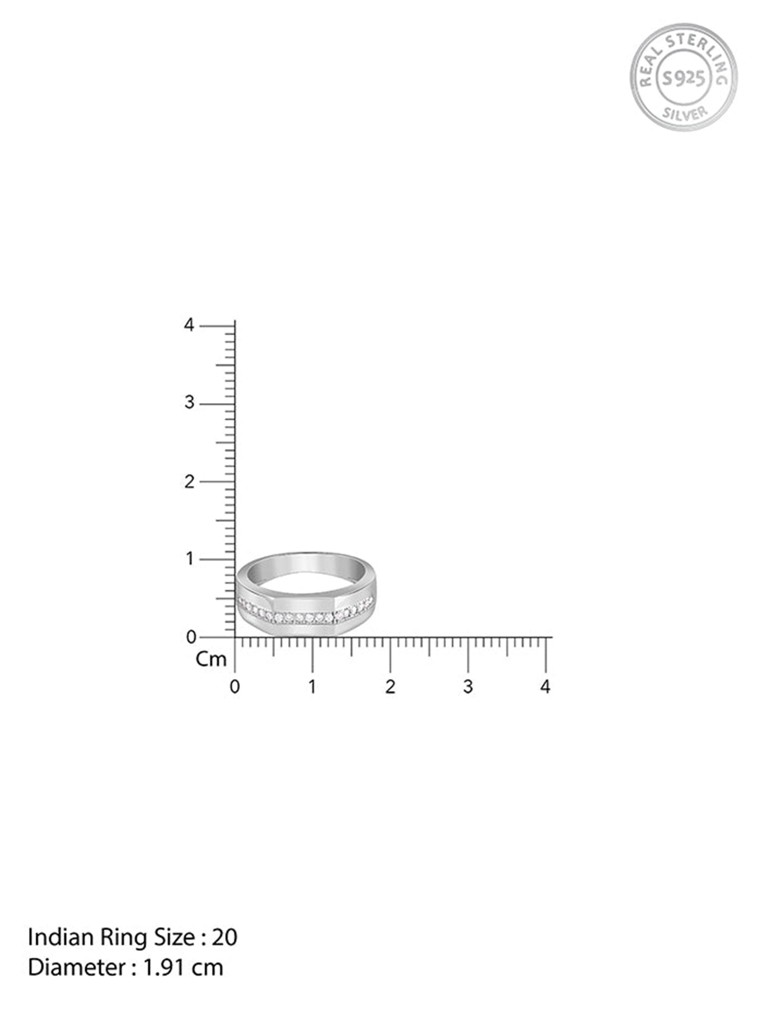 Silver Sleek Brilliance Ring For Him