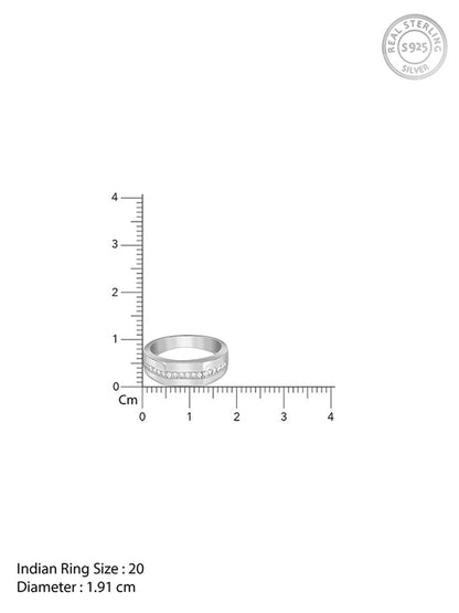 Silver Sleek Brilliance Ring For Him