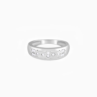 Silver Celestial Grid Ring For Him