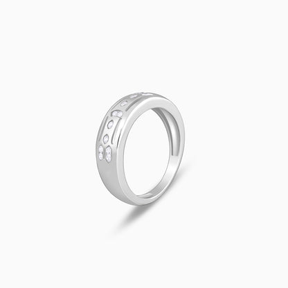 Silver Celestial Grid Ring For Him