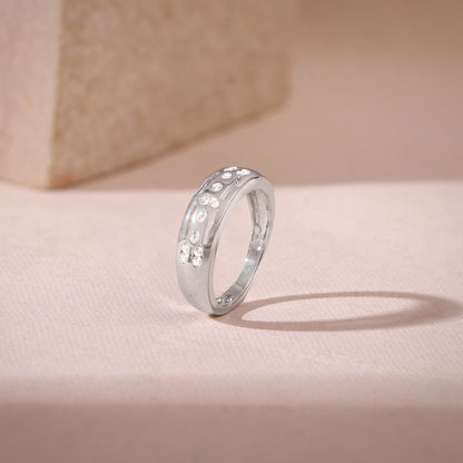 Silver Celestial Grid Ring For Him