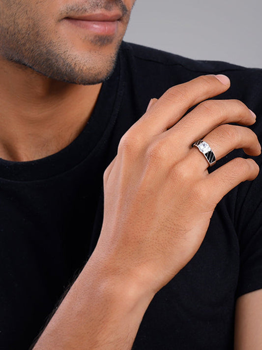 Silver Regal Spark Ring For Him