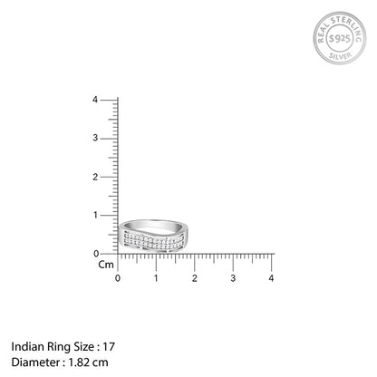 Silver Shimmer Wave Ring For Him