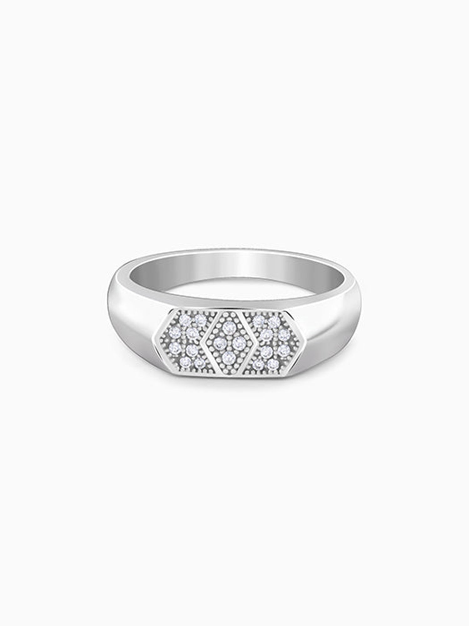 Silver Royal Facet Ring For Him