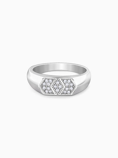 Silver Royal Facet Ring For Him